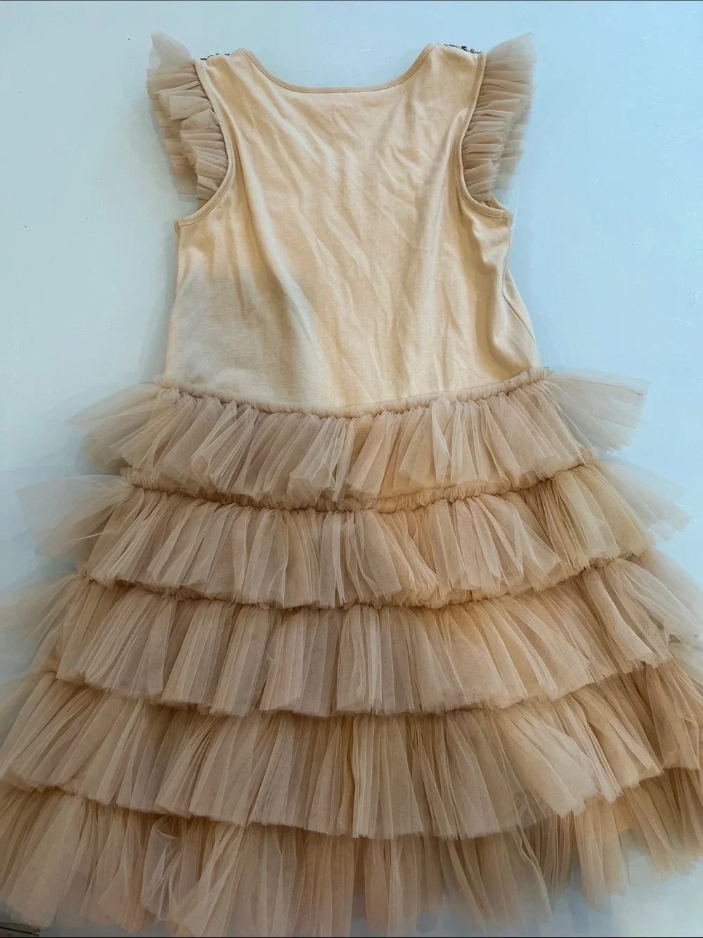 Tutu Du Monde Gold Tulle Ruffle dress with Sequin Bodice